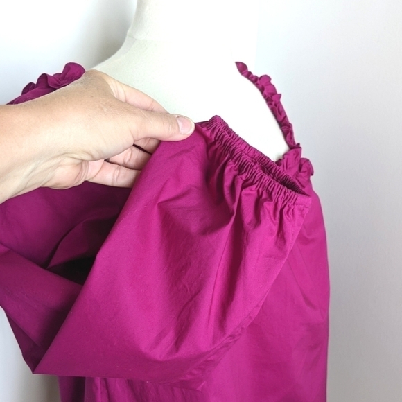 J Crew Magenta Pink Ruffle Penny Blouse S - Picture 5 of 13